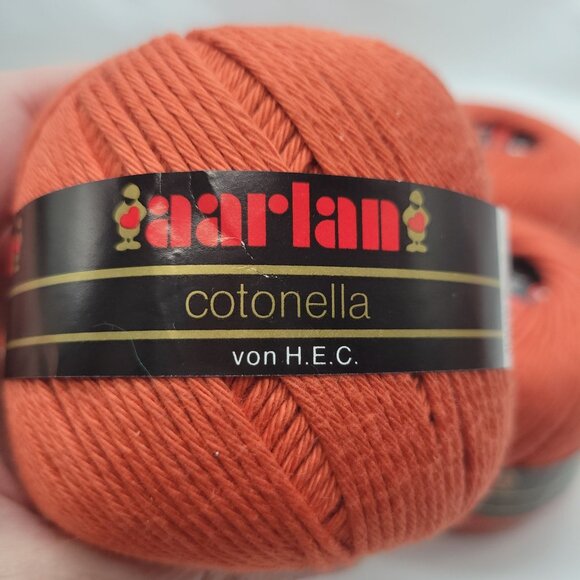 Aarlan Cotonella Mercerized Cotton Yarn 50g Lot Of 7 Skeins Burnt Orange Color - Picture 1 of 7